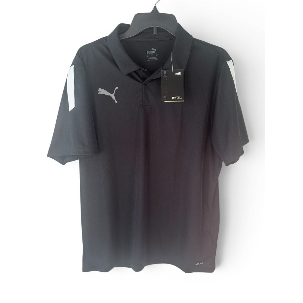 Puma DryCELL Polo Shirt Mens Large Black Athletic Golf Training Performance NWT